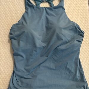 Athleta Blue High-Neck Bikini Top